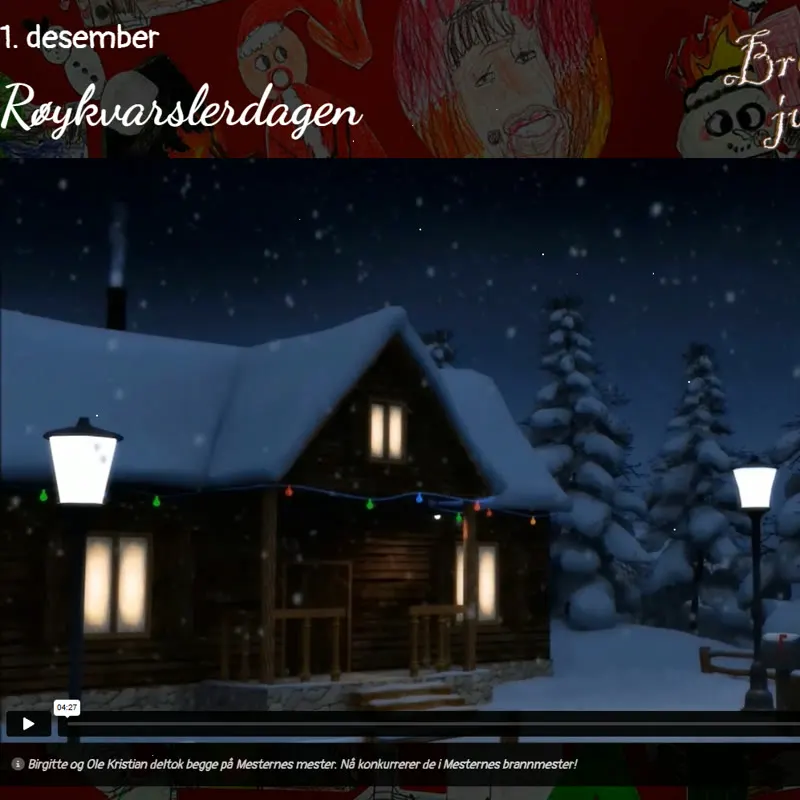 1. desember: Røykvarslerdagen, med egen film bak luken.